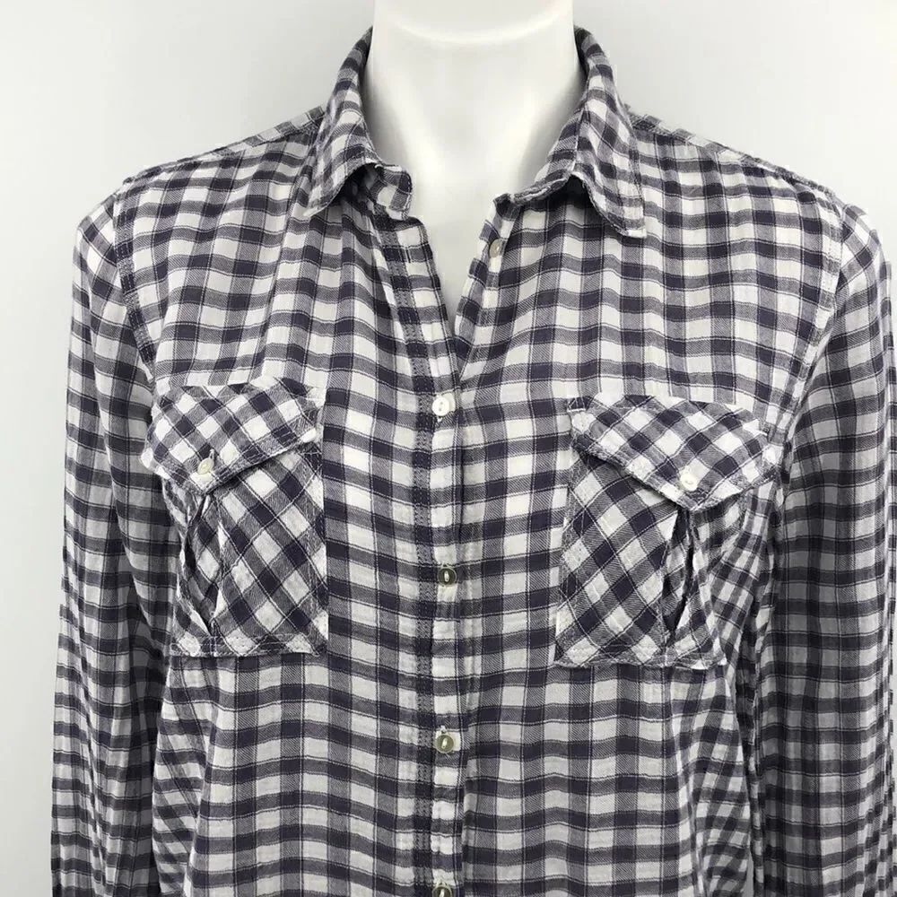 Victoria’s Secret long sleeve gray plaid shirt